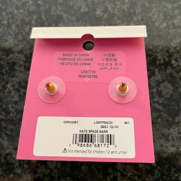 NWT Kate Spade Peach Gumdrop Earrings - Picture 6 of 6